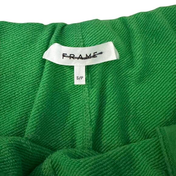 NWOT FRAME Size S Rolled Up Short Green Fold Over Sweat Shorts 100% Cotton - Picture 4 of 4